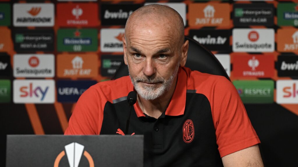 AC Milan Training Session And Press Conference - UEFA Europa League 2023/24