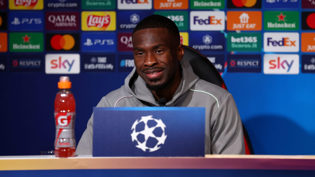 AC Milan Training And Press Conference - UEFA Champions League 2024/25 League Knockout Play-off Second Leg