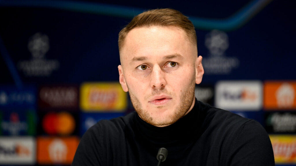 Juventus Press Conference &amp; Walk Around - UEFA Champions League 2024/25 League Knockout Play-off Second Leg