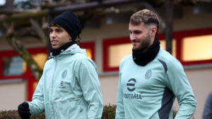 AC Milan Training And Press Conference - UEFA Champions League 2024/25 League Knockout Play-off Second Leg